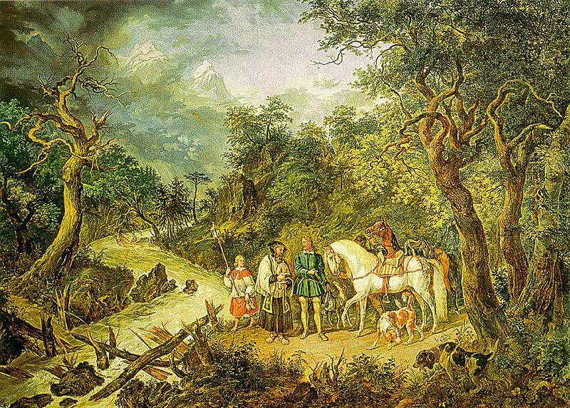 unknow artist Rudolf von Habsburg und der Priester Spain oil painting art